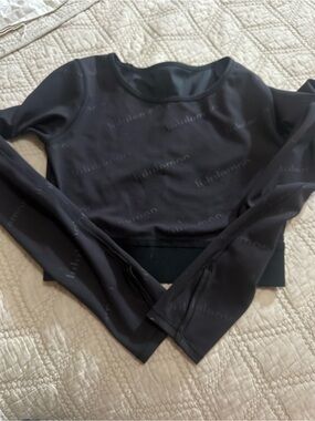 lululemon athletica Black Long-Sleeve Crop Top